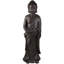 Statue de jardin 19,5 po Bouddha debout avec lotus gris