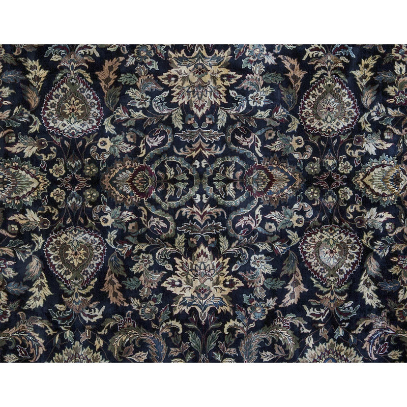 Hand-Knotted High-Quality Blue and Brown Area Rug