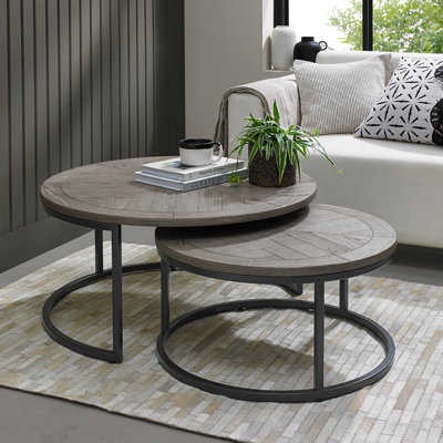 MONROE SILVER GREY COFFEE TABLE NEST