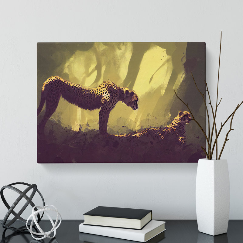 Two Cheetahs - Wrapped Canvas Print, 35cm H x 50cm W x 3cm D