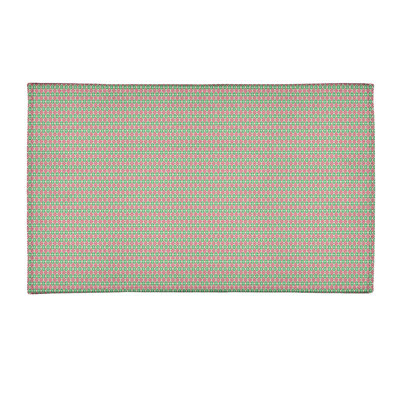 Tapis vert/rouge fait main
