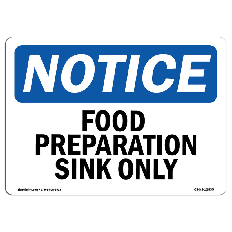 Food Preparation Sink Only, 12" H x 18" W x 0.1" D
