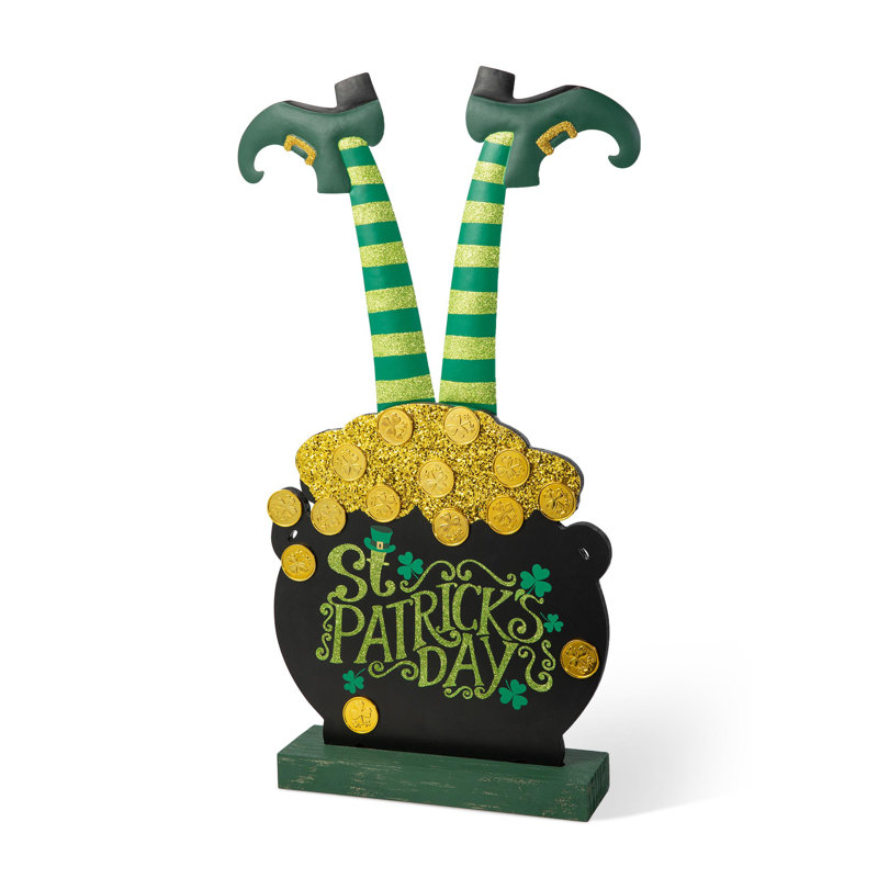 Décoration de porche en bois 24 po H Patrick's Leprechaun