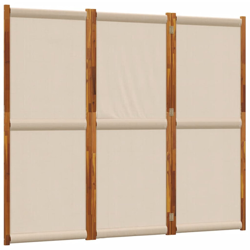Metts 457.2cm H Solid Wood Folding Room Divider, 3, 180cm H x 210cm W, Taupe