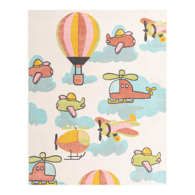 Whimsy Kids Polypropylene Plastic Rug, Rectangle 7'10" x 10'