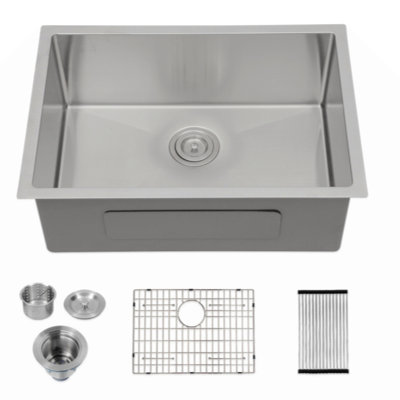 Évier de cuisine encastré 26 po - Évier de cuisine encastrable 26 po x 18 po x 9 po en acier inoxydable de calibre 18