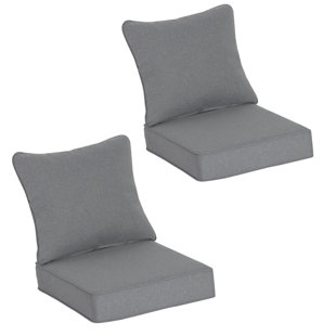 22" x 24" Outdoor/Indoor Deep Seat Patio Chair Cushions (Set of 2) - Water Resistant Design (Set of 2)
