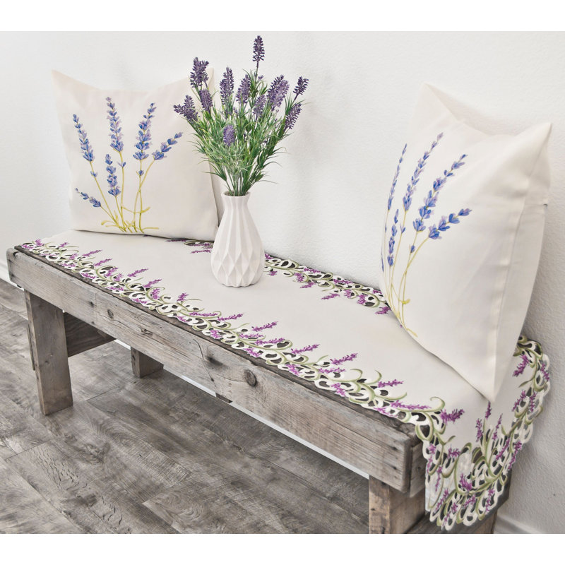 Lavande lilas collection élégante lavande floral rétro ivoire (18 po x 18 po)