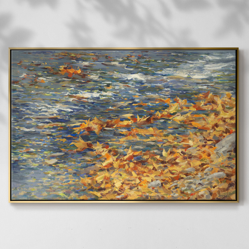 Autumn Creek, reproduction d'art sur toile encadrée, H 37 po x l 25 po x P 2 po, Or