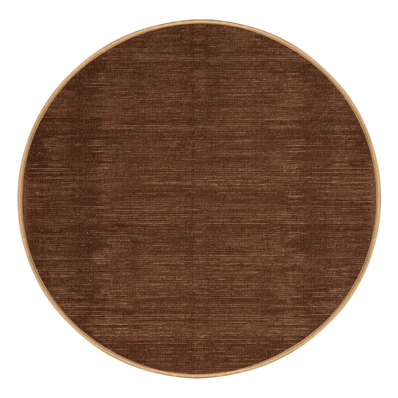 Tapis brun uni lavable à la machine, Rond 4 pi