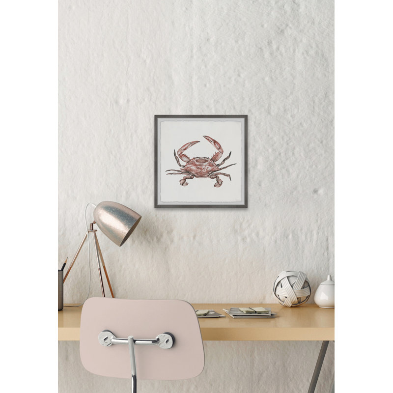 «Red Crab», reproduction encadrée, H 12 po x l 12 po x P 1,5 po