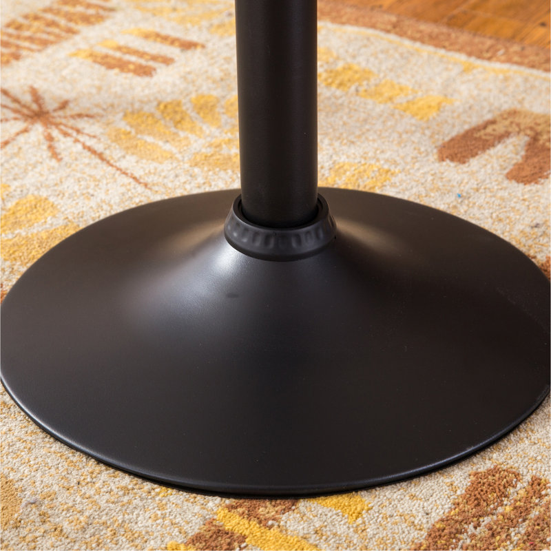Chaises de bar pivotantes en cuir reconstitué noir (2) - Moderne et réglable pour le bureau à domicile Mécanisme de levage à 2 sièges facile