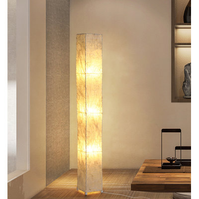 Japanese-Style Metal & Sisal Floor Lamp