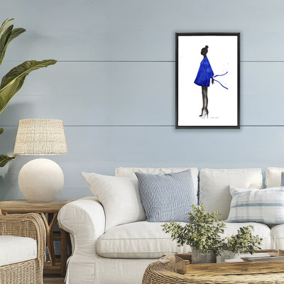 Girl In Blue Dress Silhouette Floating Frame, design by Simone Elum