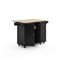 Chariot de cuisine de 53,5 po avec plateau en bois massif et roulettes verrouillables Arlonda-24748979
