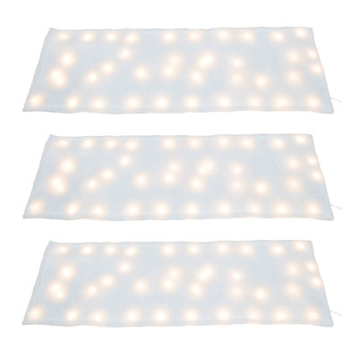  3 Pack Pre-Lit Snow Cover Blanket Holiday Decoration, 60" x 15"
