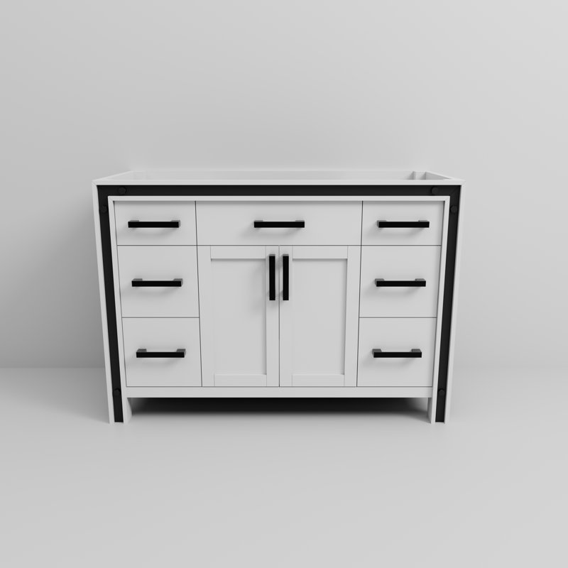 Meuble-lavabo simple l 48 po x P 22 po Ziva, Blanc