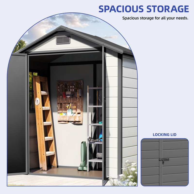 Remise de rangement verticale en plastique, Grey