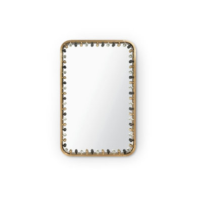 Zoe Rectangle Brass Mirror