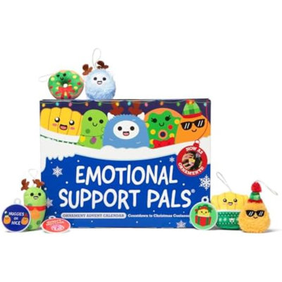 Emotional Support Advent Calendar By Relatable, Includes Mini Plush Toys And Ornaments, Fun And Stocking Stuffer For Loved Ones Of All Ages, Includes 24 Ornaments In Countdown Calendar