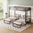 Bonwell 78.1" W x 92.5" D x 66.7" H Metal Convertible Triple Bunk Bed