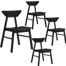 Chaises de salle à manger modernes avec dossier, avec structure en bois massif, pour la salle à manger / salon