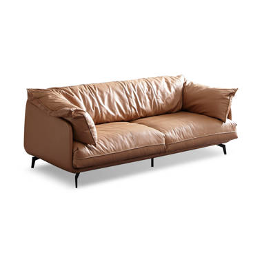 Modern 62 Loveseat PU Leather Sofa Couch with High-Density Foam Cushion, Upholstered Sofa with Solid Wood Legs for Compact Spaces, Living Room, Bedroo