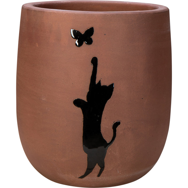8 po. Le Miaulement du Chat - Relief Noir, 9" H x 8" W x 8" D, Brown/Black