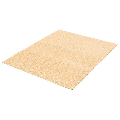 Tapis géométrique en laine beige Kilim