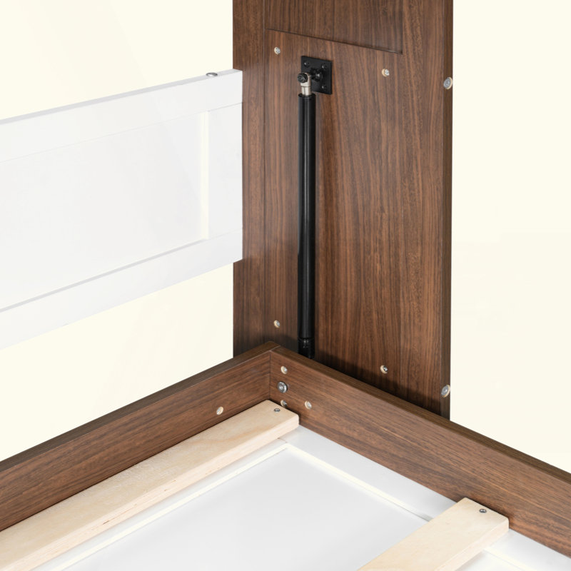 Lit escamotable avec bureau escamotable Murphy, Blanc