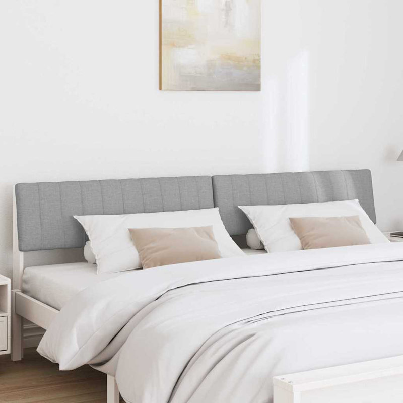 Solid Wood Headboard, King, Light Grey, White