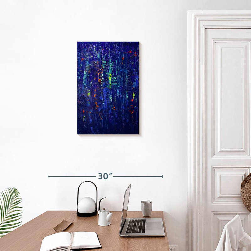 Bleu I, H 24 po x l 16 po