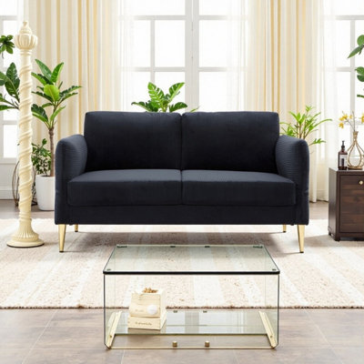 Causeuse en velours côtelé de style moderne de 60,63 po Boneless - Canapé compact Mid-Century?