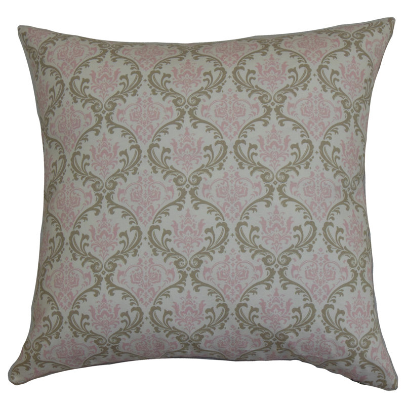 Coussin en coton paulomi, 18 po x 18 po, Sergé rose, Housse de coussin seulement - sans insert