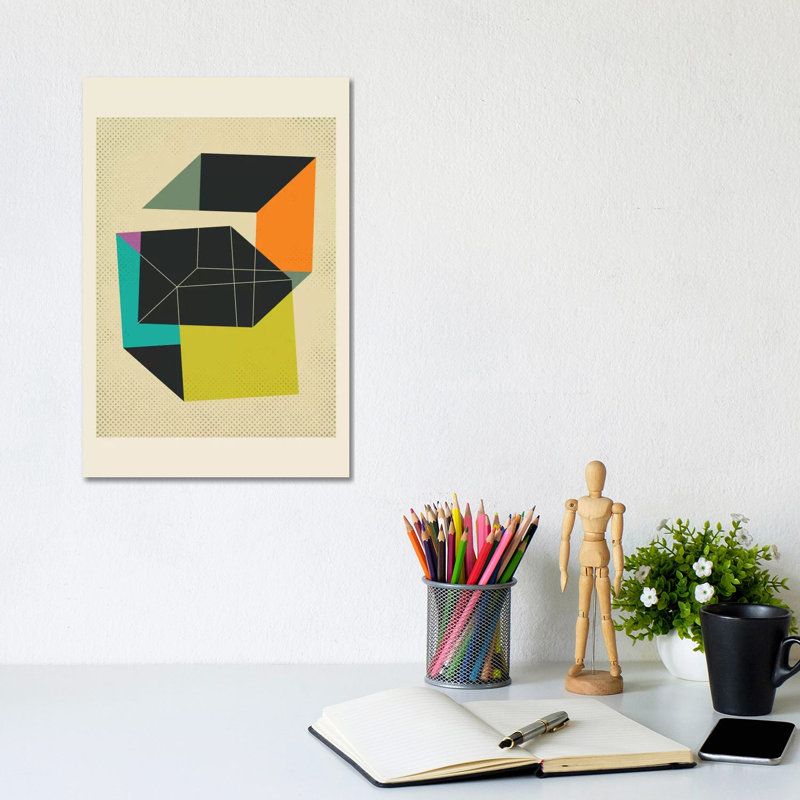 Cubes V by Jazzberry Blue - Print on Canvas, 20.32 cm H x 30.48 cm W, Wrapped Canvas