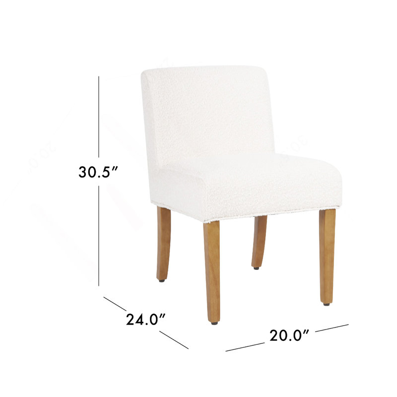 Chaise de salle à manger Kip avec pieds en bois de chêne miel, tissu bouclé