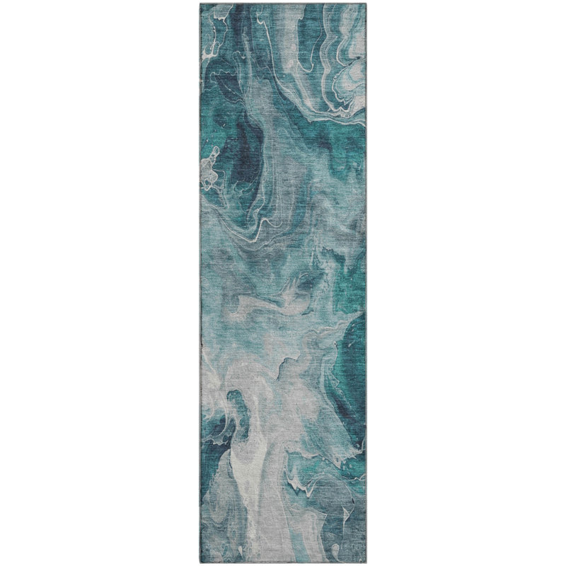 Tapis abstrait Premium lavable à la machine Mehara AMF1687, Tapis de couloir 2 pi 3 po x 7 pi 6 po