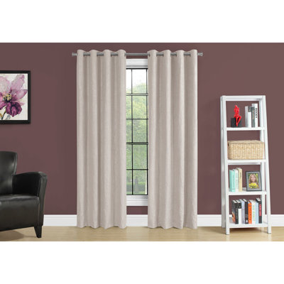 Ensemble de rideaux, ensemble de 2 pièces, l 54 po x L 95 po, obscurcissant, œillets, salon, chambre à coucher, cuisine, micro suède beige, contemporain, moderne