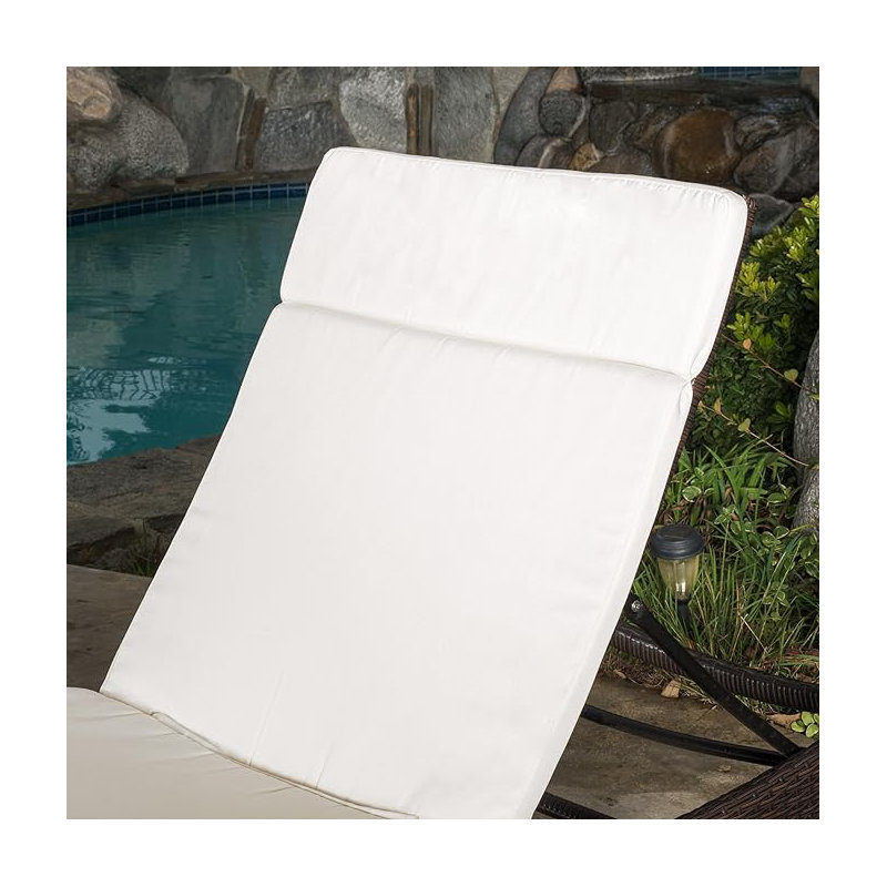Chaise Lounge Cushion Set, Without Chaise Lounge, Water-Resistant Fabric with Secure Ties, Comfortable Replacement Cushions for Patio Lounges, (Set of 2)