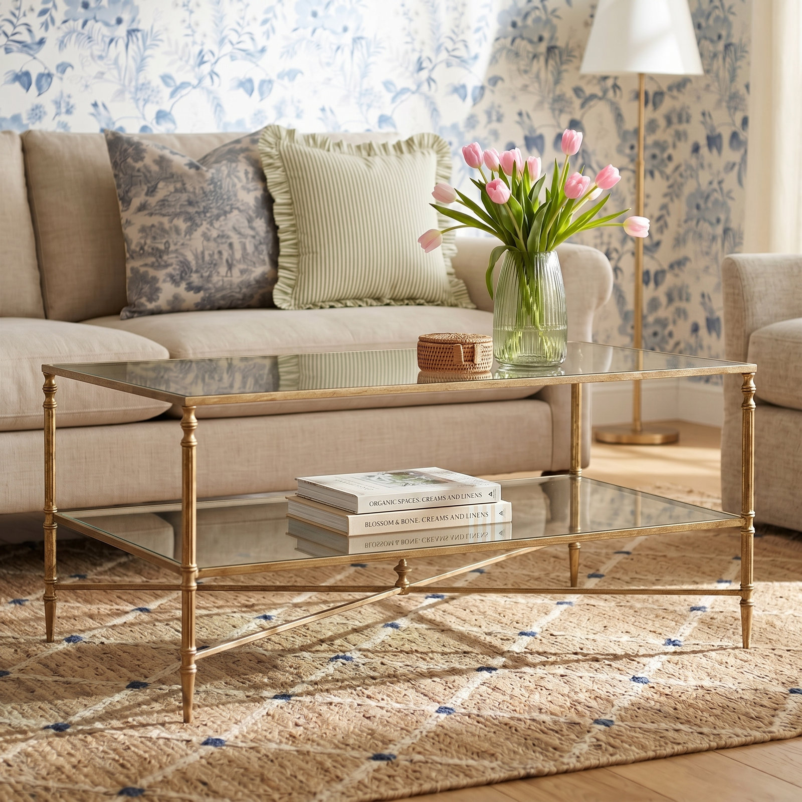 Allenhurst 38" Mirrored Glass Cocktail Table