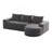 Chenille Fabric Sectional Sofa,No Assembly Required-1371761935