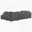 Grey Chenille With Square Arms Sofa-654000343