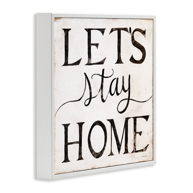 Art numérique rétro «Keep Stay Home» par Cindy Jacobs, Giclée encadrée blanc bord de mer, H 24 po x l 24 po