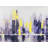 Yellow Braided Polyester Placemat - Abstract Cityscape Decor