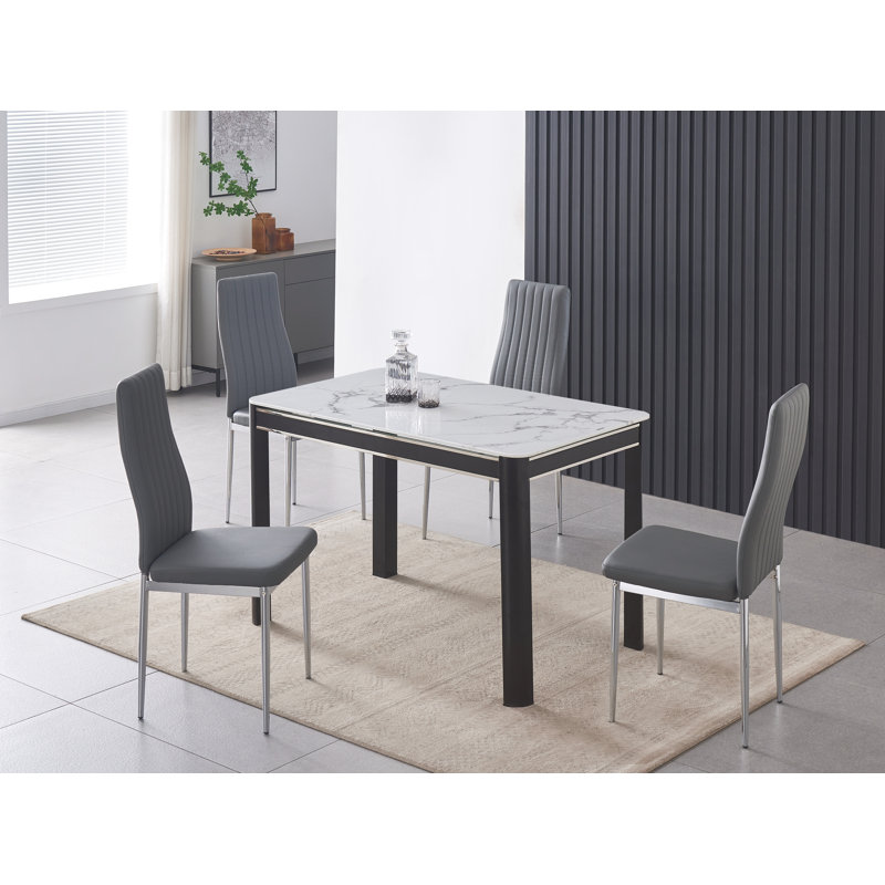 Hannahs 4 - Person Dining Set, Grey