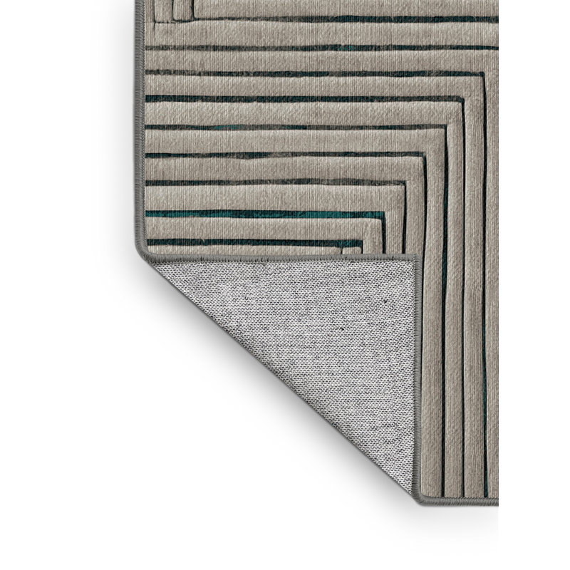 Machine Washable Gray Area Rug GSIX03629, Round 5'