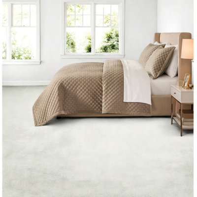 Ensemble de literie en velours Queen, couvre-lit matelassé taupe pour maison moderne - 1 pièce