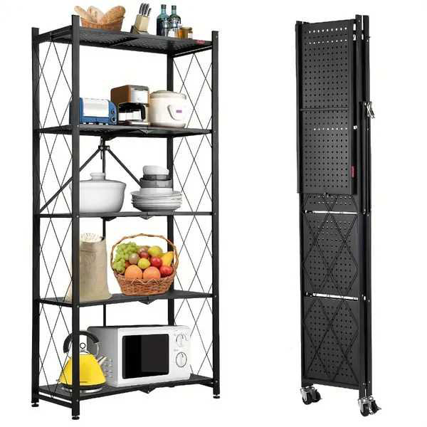 Trent Austin Design® 5Tier Heavy Duty Foldable Metal Rack Storage Rack ...