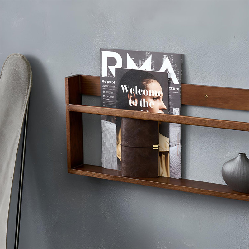 Solid Oak Wall-Mounted Shelf, 11.81" H x 35.43" W x 2.75" D