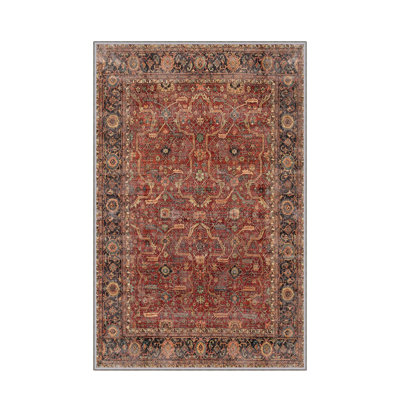 Stylish Woven Carpet, 5.2 x 7.5 Feet | 100% Polyester, 0.3 in Pile Height, Antibacterial, Non-Slip PVC Dot Underside | Machine Washable, 3D Digital Print | Perfect for Living Room, Bedroom & Home Décor